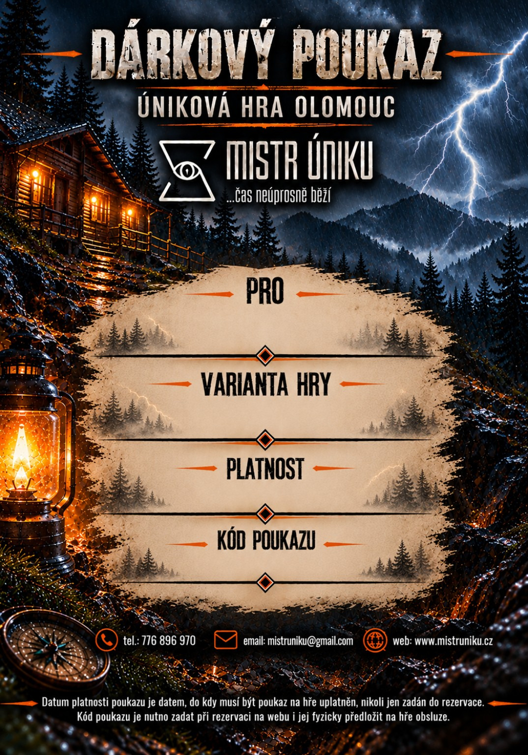 Dárkový poukaz Mistr úniku
